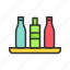 - bottles shelf, bar, alcohol, bottles, shelf, drink, beverage, glass 