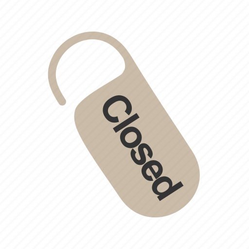 Closed, door, hanging, red, sign, store, tag icon - Download on Iconfinder