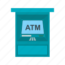 atm, card, cash, fax machine, money, receipt, withdraw