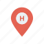 hotel, location, map, pin 