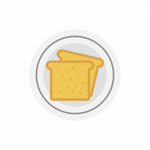 Bread, breakfast, food, plate, slice icon - Download on Iconfinder