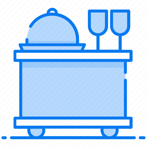 Food cart, food service, food trolley, hotel service, room service icon - Download on Iconfinder