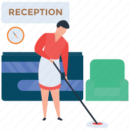 cleaner, cleaning, female maid, hotel service, reception cleaning 
