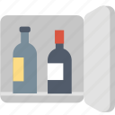 minibar, alcohol, bottle, drinks, fridge, wine