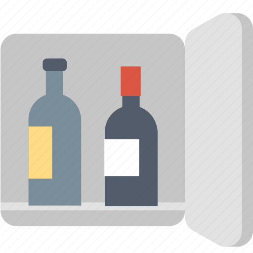 Minibar, alcohol, bottle, drinks, fridge, wine icon - Download on Iconfinder