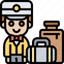 bellboy, suitcase, hotel, service, porter