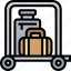 luggage, trolley, cart, heavy, service 