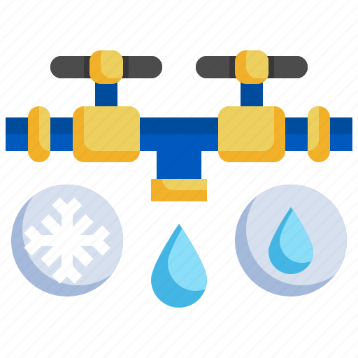 Hot, and, cold, water, taps, furniture, household icon - Download on Iconfinder