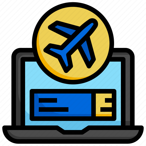 Flight, tickets, booking, online, computer, travel, plane icon - Download on Iconfinder