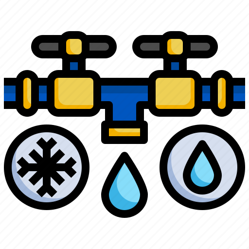 Hot, and, cold, water, taps, furniture, household icon - Download on Iconfinder