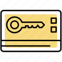 hotel, room, yellow, smart, key, card, payment, action, lock