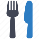 restaurant, fork, knife