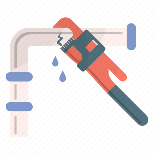 Water tube, leakage, repairing, water pipe, leaky pipes, pipe wrench, tool icon - Download on Iconfinder