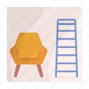 sofa, ladder, watch, interior, decoration, rearranging, chair