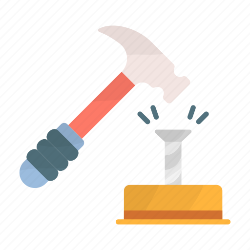 Hammer, nail, construction, hitting, repair, tool icon - Download on Iconfinder