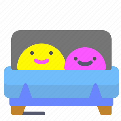 Bed, bedroom, couple, family, furniture, sleep icon - Download on Iconfinder