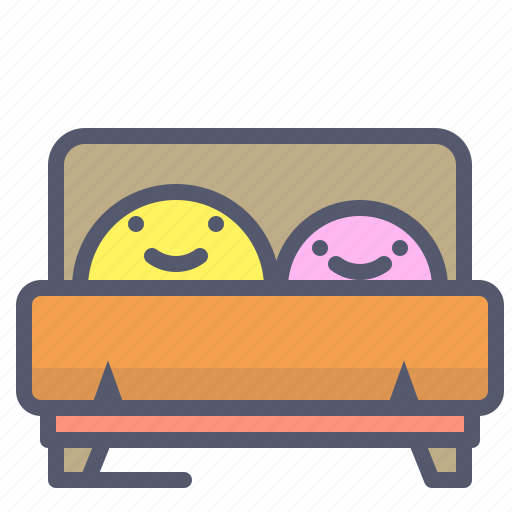 Bed, bedroom, couple, family, furniture, sleep icon - Download on Iconfinder