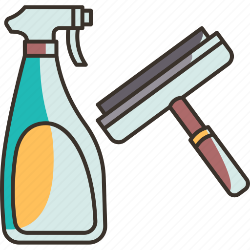 Spray, scraper, cleaning, mirror, detergent icon - Download on Iconfinder