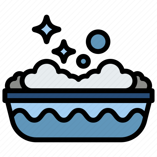 Basin, soap, bubbles, bucket, hygiene, clean icon - Download on Iconfinder