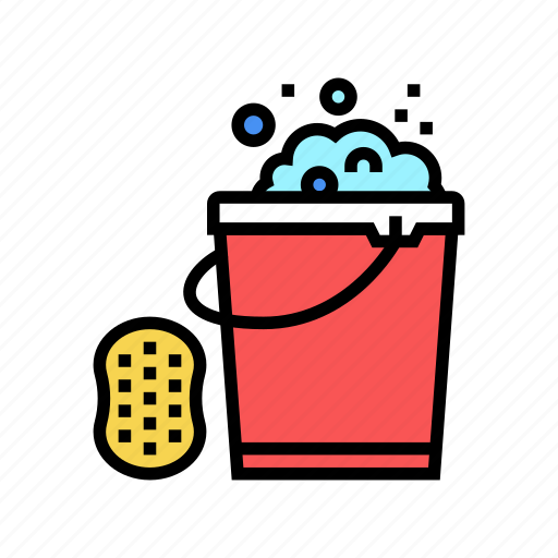 Sponge, bucket, water, housekeeping, laundry, vacuum icon - Download on Iconfinder