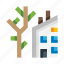 building, house, home, tree 