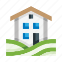 building, house, cottage, hill, real estate