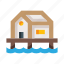 house, bungalow, water, vacation, building 