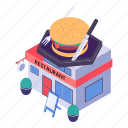burger, fast food, restaurant, junk food, hamburger, fork, knife
