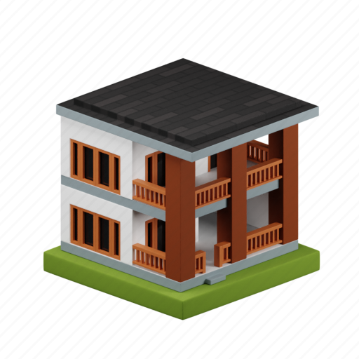 House, real estate, home, building, estate, construction, architecture 3D illustration - Download on Iconfinder