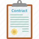 agreement, clipboard, contract, contract page