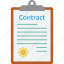 agreement, clipboard, contract, contract page 