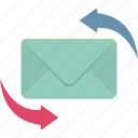 arrows, correspondence, envelope, letter