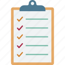 checklist, clipboard, paper, paperboard