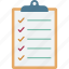 checklist, clipboard, paper, paperboard 
