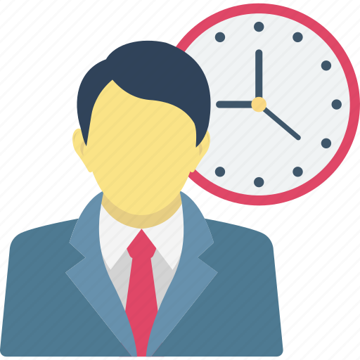 Appointment, man with clock, personal time management icon - Download on Iconfinder