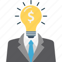 business innovation, business mind, bulb, dollar