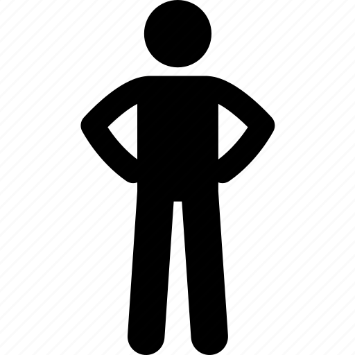 Hands, man, pose, posture, standing, waist icon - Download on Iconfinder