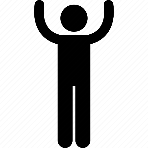 Arms, man, pose, raising, standing, two hands, up icon - Download on Iconfinder