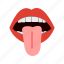 face, human, lips, mouth, sticking, teeth, tongue 