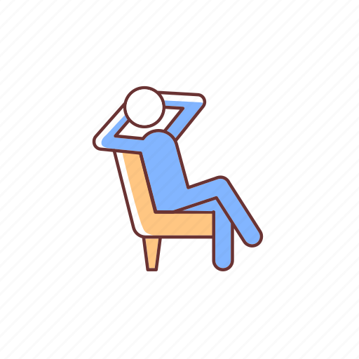 Sitting in armchair, place to rest, break at work, relaxation icon - Download on Iconfinder