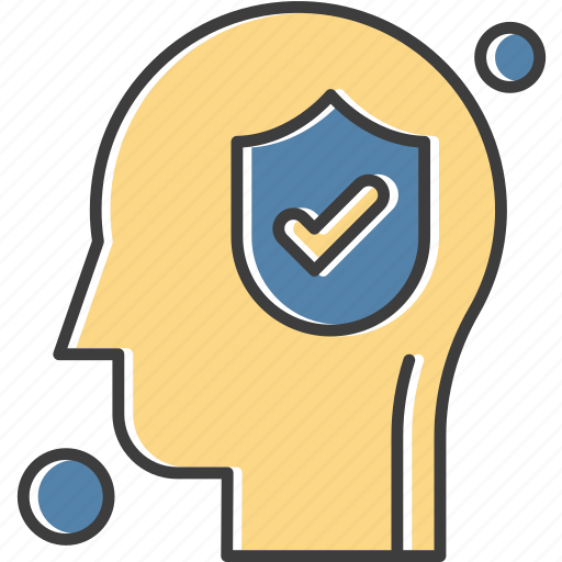 Brain, human, shield tick icon - Download on Iconfinder