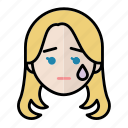 emoji, human face, sad, woman2 
