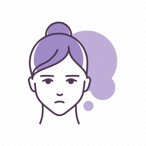 Boredom, emoji, face, feeling, girl icon - Download on Iconfinder