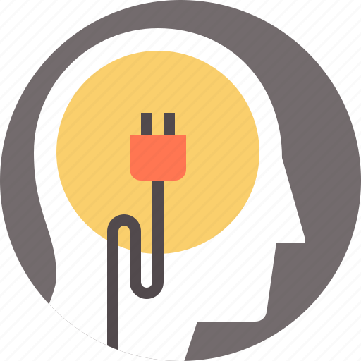 Brain, cord, mind, outlet, person, power icon - Download on Iconfinder