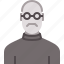 avatar, bald, glasses, man, old, professor, spectacled 