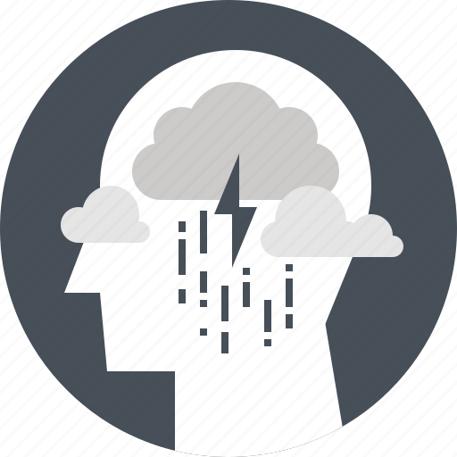 Depression, head, human, mind, rain, sadness, thinking icon - Download on Iconfinder