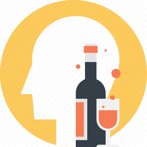 Addiction, alcohol, bottle, head, human, mind, wine icon - Download on Iconfinder