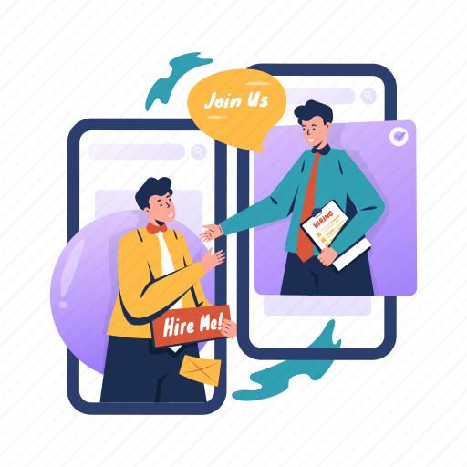 Online recruitment, hire, join us, human resources, online, job, hunting illustration - Download on Iconfinder