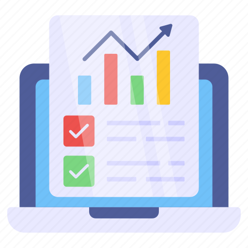 Online data analytics, online infographic, online statistics, business chart, business graph icon - Download on Iconfinder