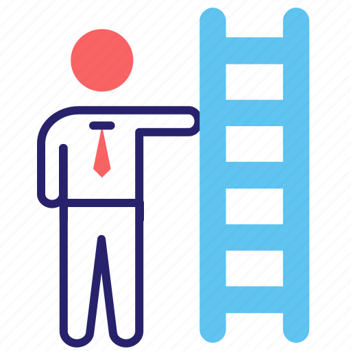 Business, opportunity, person, ladder, career icon - Download on Iconfinder